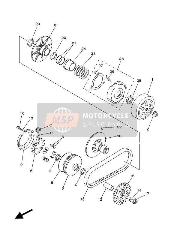 Yamaha YP250A 2003 Clutch for a 2003 Yamaha YP250A